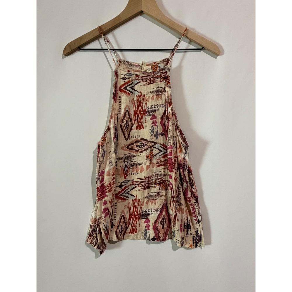 Billabong Tank Top Boho Aztec Tribal Print Spaghetti Strap Largeโ Boho Indie 70s